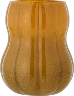 Hnědá skleněná ručně vyrobená váza (výška 20 cm) Pumpkin – Bloomingville
