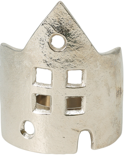 Stříbrný svícen Domek Špičatý na čajovou svíčku (9x5x11 cm)