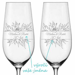 Sklenice na pivo k výročí Louka, 2 ks