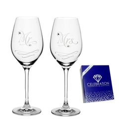 Sklenice na víno SWAROVSKI MR AND MRS 360 ml, 2 ks