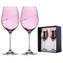 Diamante Silhouette Pink sklenice na víno 470 ml, 2 ks