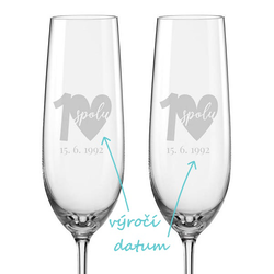 Sklenice na sekt k výročí Bublinky, 2 ks
