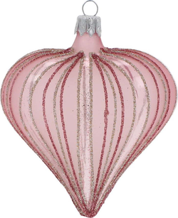 Skleněné ručně foukané vánoční ozdoby v sadě 3 ks 9 cm Heart – Ego Dekor