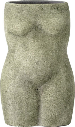 Šedozelená váza z terakoty Bloomingville Emeli, výška 16 cm