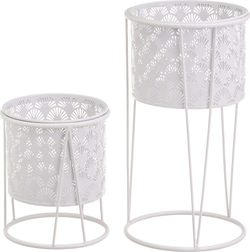 Kovové stojany na květiny v sadě 2 ks ø 22 cm (výška 40 cm) – Casa Selección