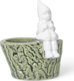 Vánoční svícen z porcelánu a kameniny Kähler Design Christmas Tales, délka 8,5 cm