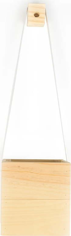 Bílý květináč z jedlového dřeva Surdic Colgantes, 17 x 62 cm