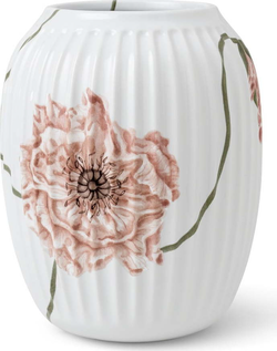 Bílá porcelánová váza Kähler Design Poppy, výška 21 cm