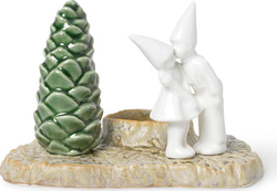 Vánoční kameninový svícen Kähler Design Christmas Kiss, délka 17 cm