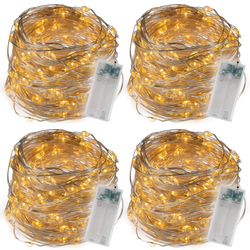 Sada 4  kusů světelných drátů 40 LED, teplá bílá