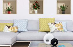 Sada 3 samolepek s 3D efektem Ambiance Flower