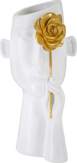 Bílá váza z polyresinu 27 cm Fiore – Mauro Ferretti