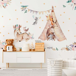 Dětské samolepky na zeď Ambiance Rabbits Woodland