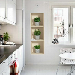 Sada 3 samolepek s 3D efektem Ambiance Herbs in Pot