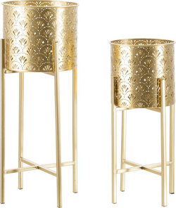 Sada 2 stojanů na květináč ve zlaté barvě Mauro Ferretti Golvy, výška 52 cm