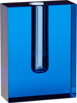 Modrá skleněná váza Hübsch Sena, výška 12 cm