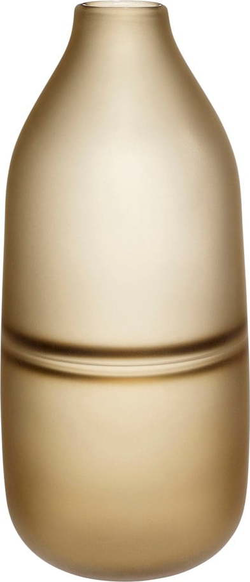 Hnědá skleněná váza Hübsch Frosted, výška 30 cm