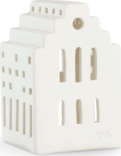 Bílá keramická lucerna Kähler Design Long Church, výška 10 cm