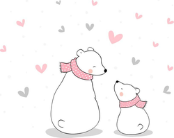 Dětská nástěnná samolepka Ambiance Family Cubs, 90 x 60 cm