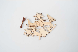 Sada 10 dřevěných vánočních dekorací Spira Medium