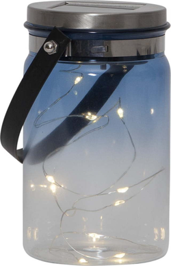 Venkovní solární lucerna Star Trading Tint Lantern Blue, výška 15 cm