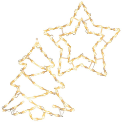 Vánoční LED dekorace, hvězda, stromek, teple bílá, 2x50 LED