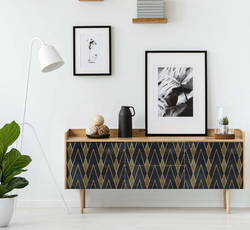 Dekorativní tapeta na nábytek v černo-zlaté barvě Ambiance Ragnar