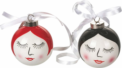 Sada 6 vánočních ozdob z dolomitu VDE Tivoli 1996 Fantasy, ø 7 cm