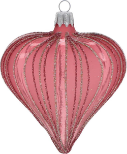 Skleněné ručně foukané vánoční ozdoby v sadě 3 ks 9 cm Heart – Ego Dekor