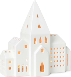 Bílý keramický svícen Kähler Design Urbania Lighthouse City