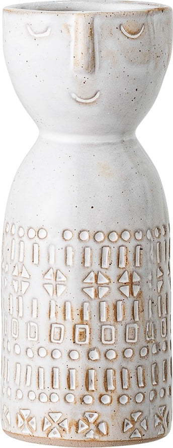 Bílá váza z kameniny Bloomingville Geometric