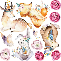 Nástěnné dětské samolepky Ambiance Cute Forest Animals