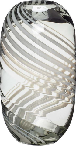 Šedá skleněná váza Hübsch Lara, výška 28 cm