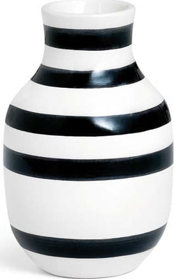 Černo-bílá kameninová váza Kähler Design Omaggio, výška 12,5 cm