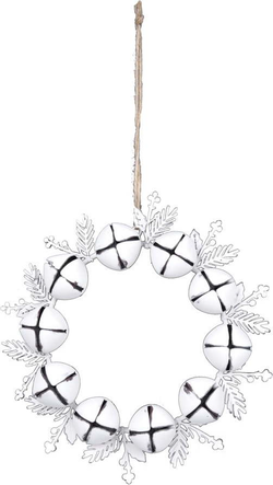 Bílý závěsný vánoční věnec Ego Dekor, ø 17,5 cm