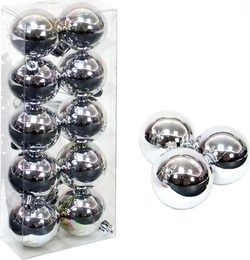 Stříbrné vánoční ozdoby v sadě 10 ks Casa Selección Navidad, ø 5 cm