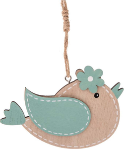 Sada 3 zelených dřevěných závěsných dekorací Dakls Hummingbird