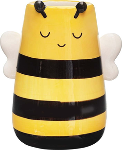 Žlutá váza z dolomitu (výška 10,5 cm) Bee – Sass & Belle