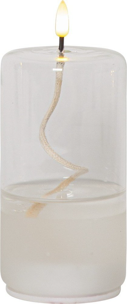 Bílá LED svíčka ve skle Star Trading Flamme Float, výška 17,5 cm