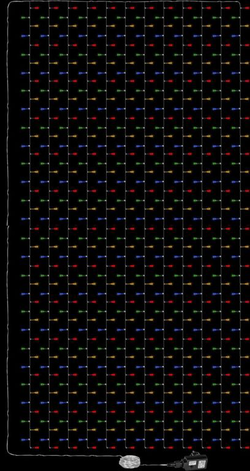 Vánoční osvětlení - světelný závěs - 3x6 m barevná 600 LED - VOLTRONIC® M59984