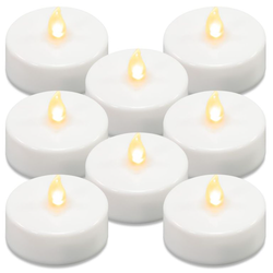 Sada čajových svíček na baterie, s časovačem, bílé, 8 ks