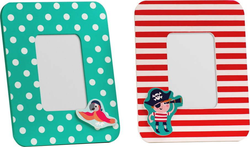 Červeno-tyrkysové dřevěné rámečky v sadě 2 ks 18x23 cm Pirate – Premier Housewares
