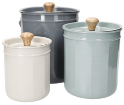 Plechový kompostér a kuchyňské dózy