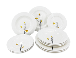 by inspire 12dílná porcelánová jídelní sada talířů Croft Spring
