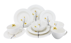 10dílná porcelánová souprava Croft Spring (talíře, misky, hrnky)