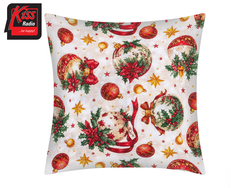 Vánoční povlak na polštářek 40x40 cm ozdoby zlaté