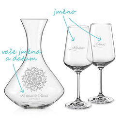 Svatební set na víno Kvetoucí mandala (1+2)