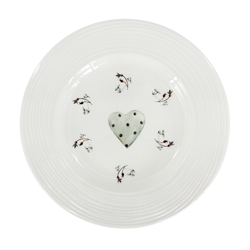 Porcelánový dezertní talíř Croft Advent Berries 20,5cm, zelená/červená